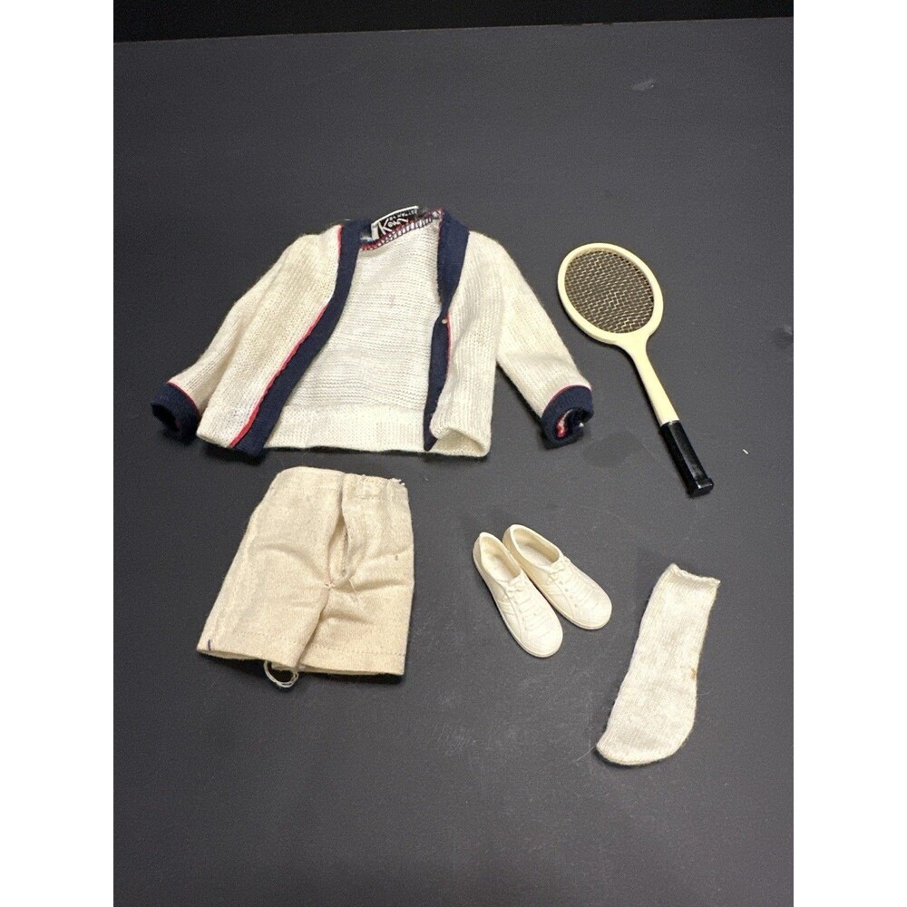 Vintage Ken #790‎ Time for Tennis Outfit (1962-64) – Sweater, Shorts, Racket